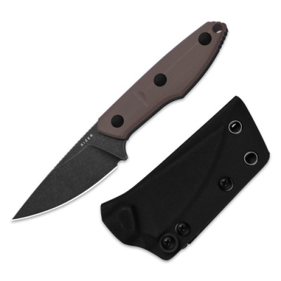 Туристический нож Kizer Splinter, сталь AEB-L, рукоять G10, коричневый/черный
