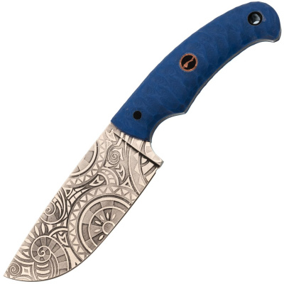 Скелетный нож Волчий Век Шихан "Маори" Custom, сталь PGK, рукоять G10, синий