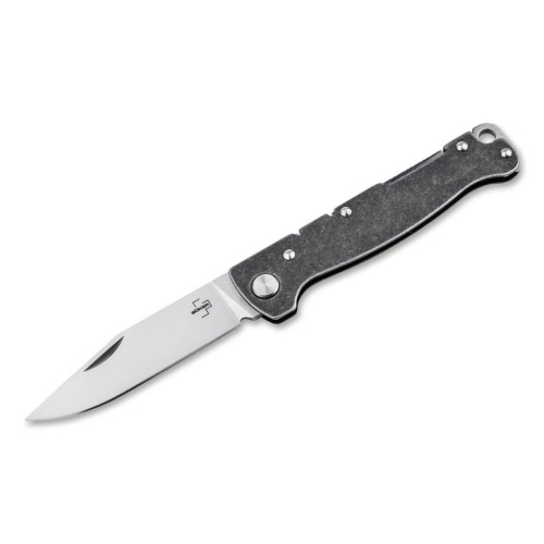 Складной нож Boker Atlas Backlock Clippoint, сталь D2, рукоять сталь