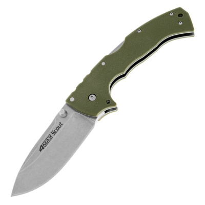 Складной нож Cold Steel 4-Max Scout, сталь AUS-10A, рукоять Griv-Ex, оливковый