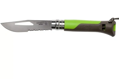 Складной Нож Opinel №8 VRI OUTDOOR, сталь Sandvik 12C27, рукоять пластик, зеленый