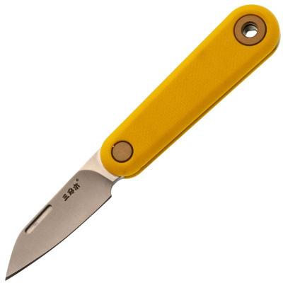Складной нож Sanrenmu 325S-GY2, сталь 12C27, рукоять G10, желтый