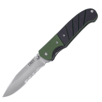 Полуавтоматический складной нож Ignitor Veff Serrations™, CRKT 6855, сталь 8Cr14MoV Satin Combo Edge, рукоять стеклотекстолит G10