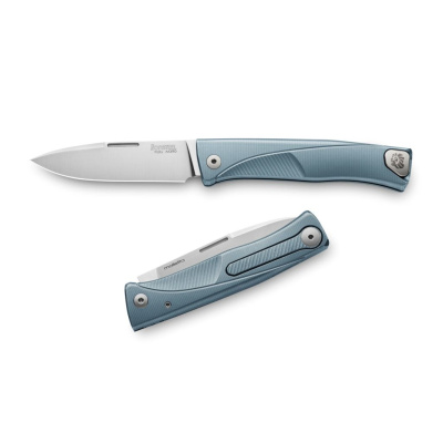 Складной нож LionSteel Thrill, сталь M390, рукоять Blue titanium