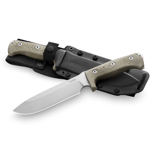 Нож с фиксированным клинком LionSteel M7, сталь Uddeholm Sleipner, рукоять микарта, зеленый