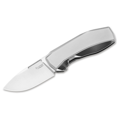 Складной нож LionSteel N.ONE, сталь MagnaCut, рукоять титан, серый