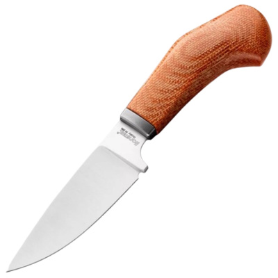 Нож с фиксированным клинком LionSteel Willy, сталь М390, рукоять микарта, коричневый