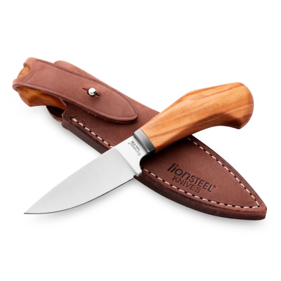Нож с фиксированным клинком LionSteel Willy, сталь М390, рукоять оливковое дерево