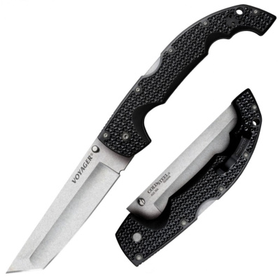Нож складной Cold Steel Voyager XL Tanto, сталь Aus-10A, рукоять Griv-Ex, черный