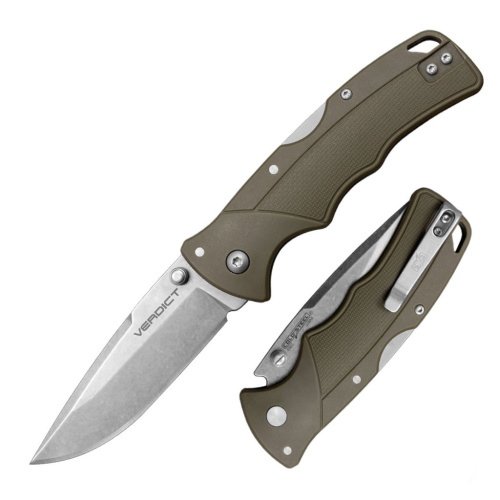 Нож складной Cold Steel Verdict Spear, сталь 1.4116, рукоять термопластик GFN, зеленый