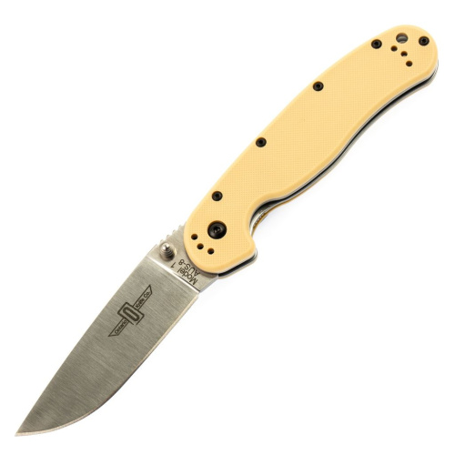 Нож складной Ontario RAT-1, сталь Aus-8, Satin, рукоять термопластик GRN, tan
