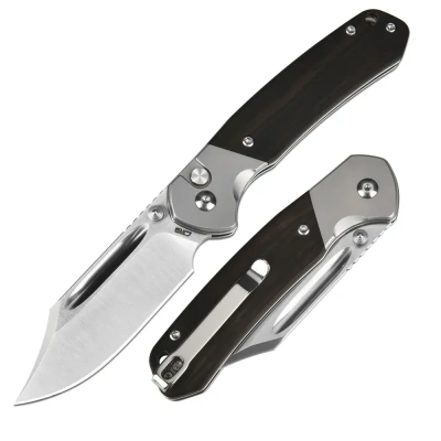 Складной нож CJRB Pyrite Bowie, сталь AR-RPM9, рукоять Ebony wood