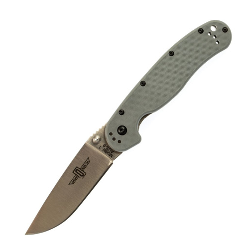 Нож складной Ontario RAT-1, сталь Aus-8, Satin, рукоять термопластик GRN, gray