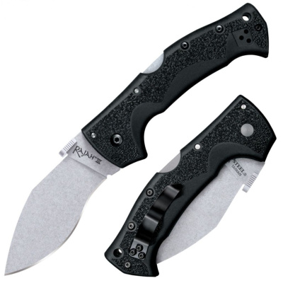 Нож складной Cold Steel Rajah III, сталь AUS-10A, рукоять Griv Ex™, черный