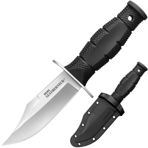 Нож с фиксированным клинком Cold Steel Mini Leatherneck Clip Point, сталь 8Cr13MoV, рукоять кратон, черный