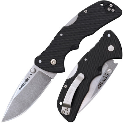 Нож складной Cold Steel Mini Recon 1 Spear Point, сталь AUS-10A, рукоять термопластик GRN, черный