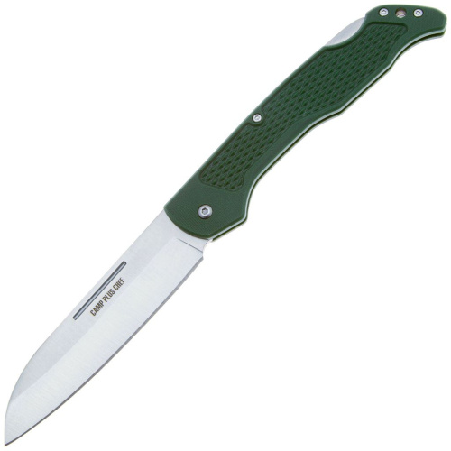 Нож складной Ontario Camp Plus Chef's Lockback, сталь AUS-8, рукоять полимер, green
