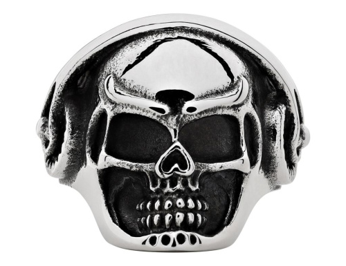 Кольцо ZIPPO, серебристое, в форме черепа, нержавеющая сталь, 2,5x2,6x0,6 см, диаметр 19,7 мм