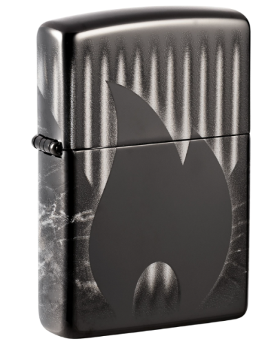 Зажигалка ZIPPO Classic с покрытием High Polish Black, латунь/сталь, черная, глянцевая, 38x13x57 мм