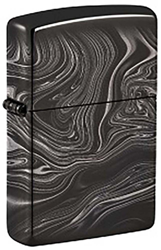 Зажигалка ZIPPO Marble Pattern Design с покрытием High Polish Black, латунь/сталь, чёрная