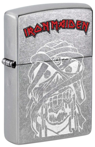 Зажигалка ZIPPO Iron Maiden с покрытием Street Chrome, латунь/сталь, серебристая