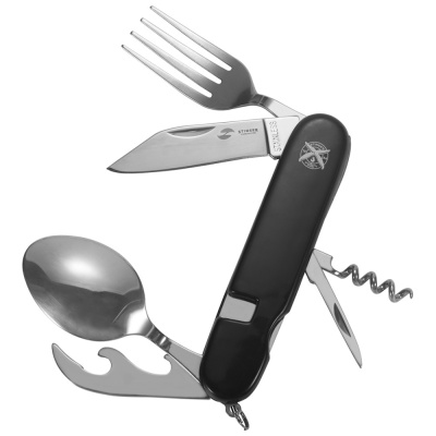 Нож перочинный Stinger 109 мм, 8 функций, черный, в блистере