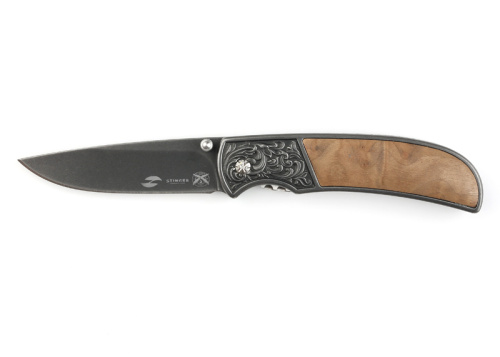 Нож складной Stinger FK-S055B, сталь 3Cr13., дерево