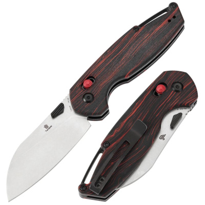 Складной нож Tenable Model 6, сталь 14C28N, рукоять G10 черно-красная