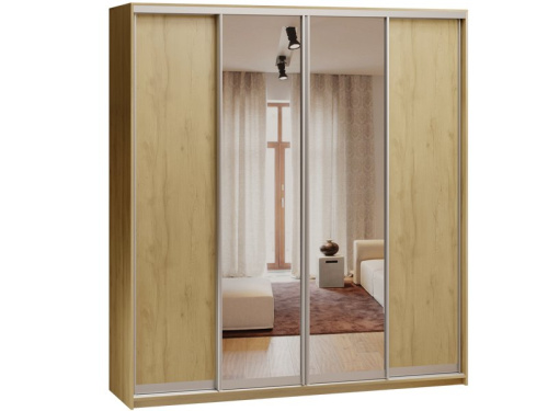 Шкаф-купе Байкал 4-220x240 Дуб Золотистый 2 зеркала