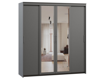 Шкаф-купе Тебар 4-200x220 Графитовый 2 зеркала