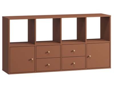 Стеллаж Кейн 2-149x75 Терракотовый