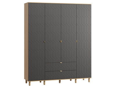 Распашной шкаф Теджонс 4-185x224 Деко Графитовый