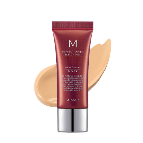 Миниатюра стойкого BB-крема Missha М Perfect Cover BB Cream EX SPF42 PA+++ 27 Honey Beige