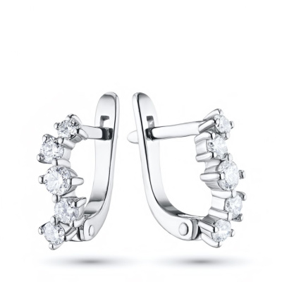 Серьги из белого золота с бриллиантами э4701сг10172900