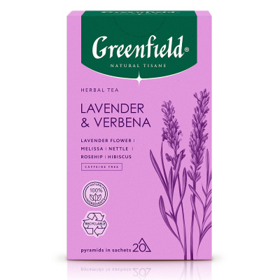 Чай Greenfield Natural Tisane, с лавандой и вербеной, 20 шт.