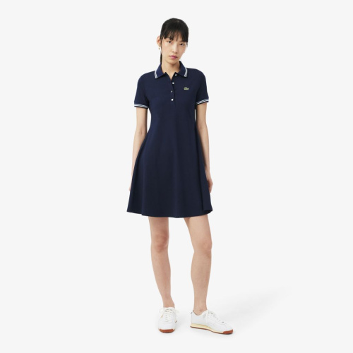 Эластичное платье-поло Lacoste с коротким рукавом