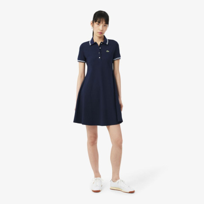 Эластичное платье-поло Lacoste с коротким рукавом