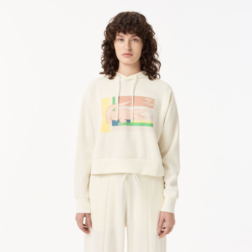 Женская короткая толстовка Lacoste с капюшоном