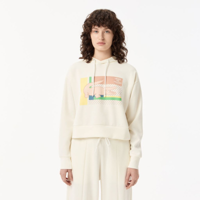 Женская короткая толстовка Lacoste с капюшоном