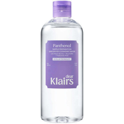 Мицеллярная вода с пантенолом и ПДРН Dear, Klairs Supple Preparation Unscented Cleansing Water