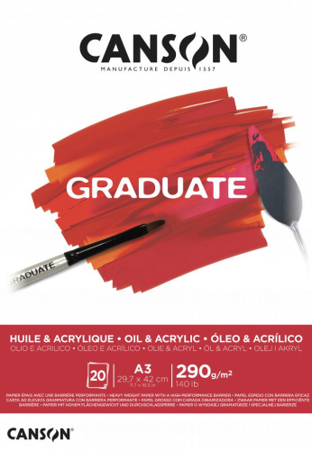Альбом-склейка для акрила и масла Canson "Graduate" 29,7x42 см 20 л 290 г