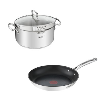 Индукционная сковорода Duetto + 24 см G7320455 + Кастрюля с крышкой Tefal Duetto+ 2.9 л