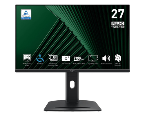 Монитор 27" MSI Pro MP275PG 9S6-3PC39M-084 1920x1080 LED, 16:9, IPS, 300cd, 1000:1, 1ms, 178гр/178гр, 100Hz, HDMI, M/M, матовая, HAS, Piv, VGA, DP, bl