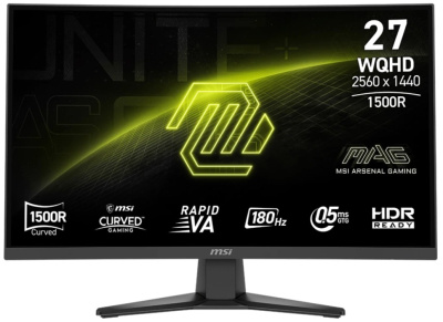 Монитор 27" MSI MAG 275CQF E18 9S6-3CE91H-022 2560х1440, VA, LED, 250cd, 5000:1, 10M:1, 0.5ms, 178гр/178гр, HDMI, DP, 180Hz, black