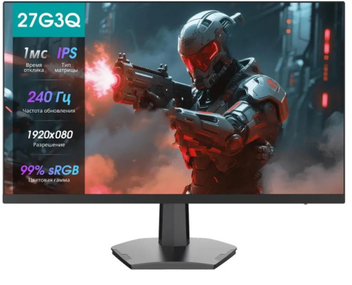 Монитор 27" Hisense 27G3Q 1920x1080 ELED, 16:9, IPS, 320cd, 1000:1, 1ms, 2*HDMI, DP, 240Hz, black