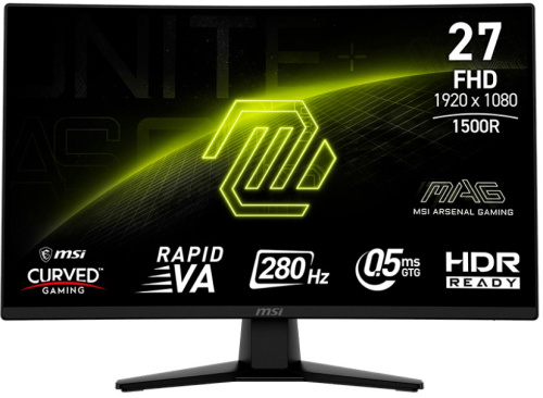 Монитор 27" MSI MAG 274CXF 9S6-3CE31T-012 1920x1080, 1мс, 300 кд/м2, 3000:1, 100M:1, 178°/178°, VA, 16:9, 280Hz, 2*HDMI 2.0, DP 1.2, Tilt, VESA