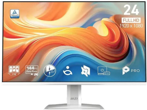 Монитор 23,8" MSI PRO MP243W E14 9S6-3PD1CT-037 1920x1080, 16:9, IPS, 300cd, 1/4ms, 178гр/178гр, HDMI, DP, 144Hz, Speakers 2Wx2, Tilt, Vesa 100x100, w