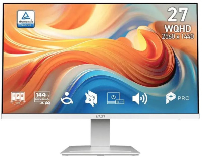 Монитор 27" MSI Pro MP273QW E14 9S6-3PE2CH-059 2560x1440 LED, 16:9, IPS, 300cd, 178гр/178гр, DP, HDMI, 144Hz, white