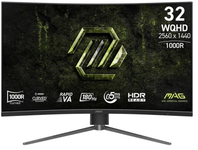 Монитор 31,5" MSI MAG 325CQPF E18 9S6-3DC14H-204 2560x1440 VA Rapid Curve 1000R, 16:9, 0,5ms(GTG), 3500:1, 100M:1, 300nit, 178/178, 2xHDMI 2.0, 1xDP 1