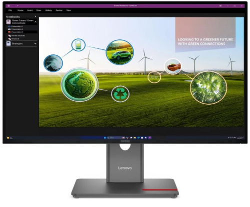 Монитор 27" Lenovo ThinkVision P27Q-40 64A7GAT6EU 2560x1440 WLED, 16:9, IPS, 350кд/м2, 1500:1, 6ms, 178°/178°, HDMI, DP, 120Hz, black